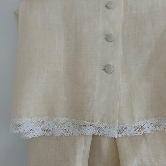 Betsy Johnson Vintage Cottagecore Butter Yellow Mini Dress Lace Details Size 8 - Picture 12 of 12